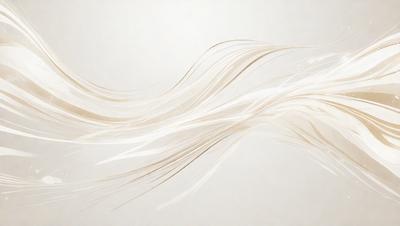The primary subject of the image is a white, flowing, and curly hair. The setting is a white wall, and the visual style appears to be a digital art or illustration. The dominant colors are white and gray, creating a clean and minimalist atmosphere.