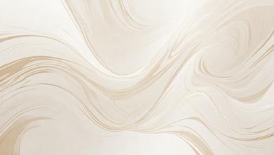 The primary subject of the image is a white wall with a pattern of swirls and waves painted on it. The setting is a room with a white background, and the visual style appears to be a combination of a photo and digital art. The dominant colors are white and beige, creating a clean and calming atmosphere.