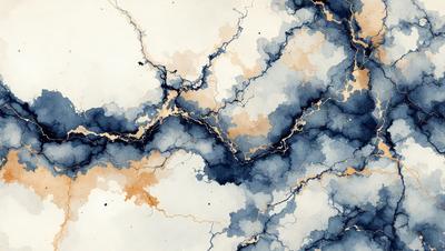The primary subject of the image is a painting of a cloudy sky. The setting is a blue and white background, which adds to the overall atmosphere of the painting. The visual style is a combination of digital art and illustration, creating a unique and artistic representation of the cloudy sky. The dominant colors in the painting are blue and white, which contribute to the overall mood of the piece.