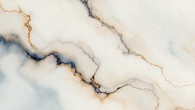The primary subject of the image is a marble countertop with a cracked and textured surface. The setting is a kitchen or bathroom environment, with the countertop being the main object of focus. The visual style is a close-up of the marble countertop, showcasing its unique texture and appearance. The colors and mood of the image are predominantly neutral, with the marble countertop being the main source of visual interest.