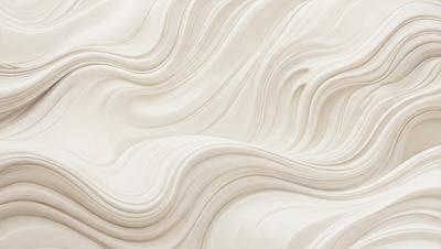 The primary subject of the image is a white, curved, and flowing surface, which appears to be a marble or stone texture. The setting is a white background, and the visual style is a close-up of the curved surface. The colors and mood of the image are predominantly white, giving it a clean and elegant appearance.