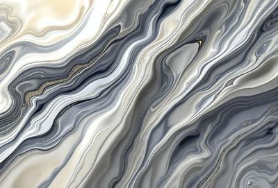 The primary subject of the image is a close-up of a marble-like surface, which appears to be a patterned stone or a textured wall. The setting is a room with a gray and white color scheme. The visual style is a close-up of the marble-like surface, which gives the image a detailed and textured appearance. The colors and mood of the image are predominantly gray and white, creating a calm and sophisticated atmosphere.