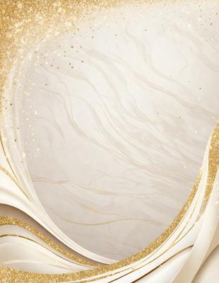 The primary subject of the image is a white marble wall with gold glittering on it. The setting is a room with a white marble wall, and the visual style is a combination of a photo and digital art. The dominant colors are white and gold, creating a luxurious and elegant atmosphere.