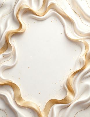The primary subject of the image is a white, round, and gold-edged piece of paper. The paper is placed on a white background, giving it a clean and minimalist appearance. The visual style of the image is a combination of photo and digital art, as it appears to be a close-up of the paper with a gold border. The colors and mood of the image are predominantly white and gold, creating a sense of elegance and sophistication.