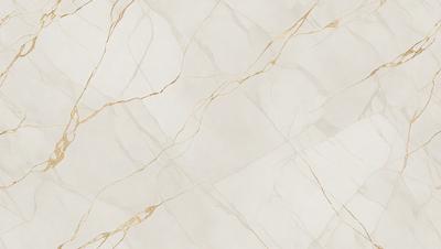 The primary subject of the image is a marble wall with a gold-colored design. The setting is a room with a white background, which contrasts with the gold and white marble. The visual style is a close-up of the marble wall, showcasing the intricate design. The colors and mood of the image are elegant and sophisticated, with the gold and white marble creating a luxurious and timeless atmosphere.