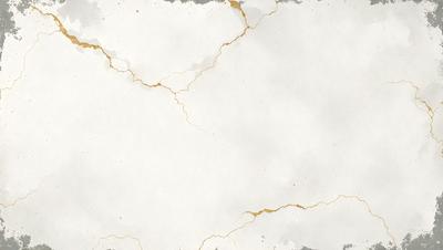 The primary subject of the image is a white paper with a gold-colored crack running through it. The setting is a white background, and the visual style appears to be a combination of a photo and a drawing. The colors and mood of the image are predominantly white and gold, giving it a warm and elegant appearance.