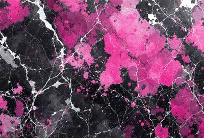 The primary subject of the image is a marble-like surface with a pink and black color scheme. The setting is a black and white background, which adds a contrasting effect to the scene. The visual style appears to be a combination of a photo and digital art, creating a unique and artistic representation of the marble surface. The colors and mood of the image are predominantly pink and black, giving it a bold and striking appearance.