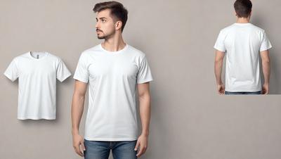 The image features a man wearing a white shirt, standing in front of a plain background. The man appears to be looking at the camera, and his shirt is tucked into his jeans. The overall atmosphere of the image is casual and relaxed.