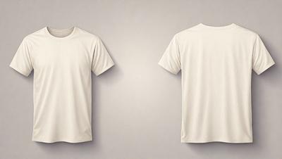 The primary subject of the image is a white t-shirt. The setting is a wall, and the visual style is a drawing. The colors and mood of the image are predominantly white, giving it a clean and simple appearance.