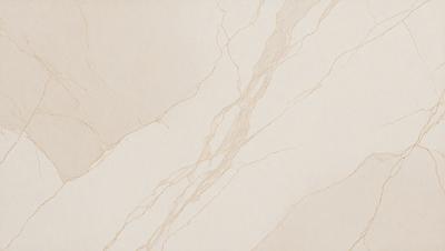 The primary subject of the image is a marble wall with a white and brown color scheme. The setting is a room with a white marble floor. The visual style is a close-up of the marble wall, showcasing its texture and details. The colors and mood of the image are warm and elegant, with the marble wall and floor creating a sophisticated and luxurious atmosphere.