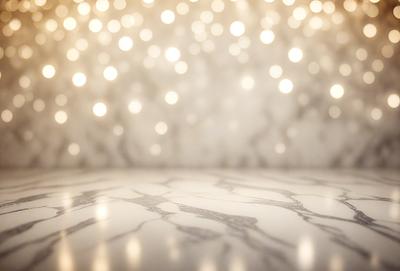 The primary subject of the image is a marble countertop with a patterned design. The setting is a room with a white background, and the visual style is a photo. The countertop features a pattern of light and dark, creating a visually appealing and elegant appearance. The colors and mood of the image are predominantly white, giving it a clean and sophisticated feel.