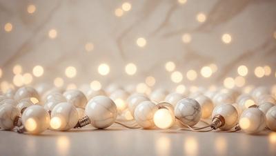 The primary subject of the image is a string of white lights, which are illuminated and create a warm and inviting atmosphere. The lights are arranged in a pattern, creating a visually appealing display. The setting is a white wall, which serves as a clean and neutral backdrop for the lights. The visual style of the image is a combination of photo and digital art, as the lights are digitally manipulated to create a unique and eye-catching pattern. The colors and mood of the image are predominantly white