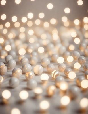 The primary subject of the image is a group of white beads or pearls, which are scattered across a white surface. The setting appears to be a white background, which creates a clean and minimalist look. The visual style of the image is a close-up of the beads, emphasizing their details and texture. The colors and mood of the image are predominantly white, giving it a calm and serene atmosphere.