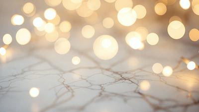 The primary subject of the image is a close-up of a patterned surface, possibly a piece of fabric or a wallpaper with a metallic texture. The setting appears to be indoors, with a white background. The visual style is a combination of a photo and digital art, creating a unique and intricate pattern. The colors and mood of the image are predominantly white, with a hint of gold, giving it a clean and elegant appearance.
