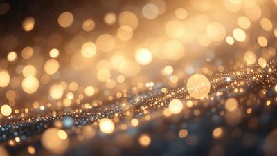 The primary subject of the image is a brightly lit scene with a focus on the light itself. The setting is a dark background, which contrasts with the light source. The visual style is a combination of a photo and digital art, creating a unique and eye-catching effect. The colors and mood of the image are predominantly warm and vibrant, with the light source emitting a glowing, golden hue.