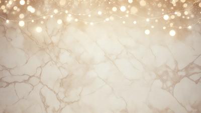 The primary subject of the image is a marble wall with a pattern of lights on it. The setting is a room with a white marble wall, and the visual style is a photo. The dominant colors are white and gold, creating a warm and elegant atmosphere.