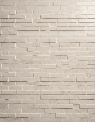 The primary subject of the image is a white brick wall. The setting is a room with a white brick wall as the main focus. The visual style is a photo of the brick wall. The colors and mood of the image are predominantly white, giving it a clean and minimalist appearance.