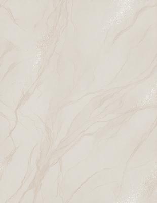 The primary subject of the image is a marble-like wallpaper with a pattern of swirls and lines. The setting is a wall, and the visual style is a close-up of the wallpaper. The colors and mood of the image are predominantly white, giving it a clean and elegant appearance.