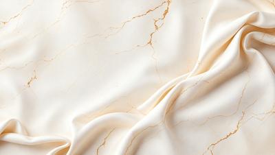 The primary subject of the image is a white sheet of fabric with a marbled texture. The setting is a white background, which provides a clean and minimalist appearance. The visual style is a close-up of the fabric, showcasing its unique texture and design. The colors and mood of the image are predominantly white, giving it a clean and elegant appearance.