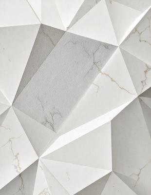 The primary subject of the image is a white marble wall with a patterned texture. The setting is a room with a white marble wall as the main focus. The visual style is a close-up of the marble wall, showcasing its unique texture. The colors and mood of the image are predominantly white, giving it a clean and elegant appearance.