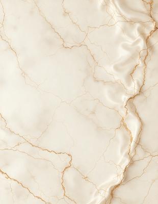 The primary subject of the image is a marble surface with a gold-like appearance. The setting is a white background, which contrasts with the marble. The visual style is a close-up of the marble, showcasing its texture and pattern. The colors and mood of the image are predominantly white and gold, giving it a luxurious and elegant feel.