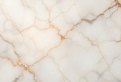 The primary subject of the image is a marble wall with a gold-like pattern. The setting is a white marble surface, and the visual style is a close-up of the marble wall. The colors and mood of the image are predominantly white and gold, creating a luxurious and elegant atmosphere.