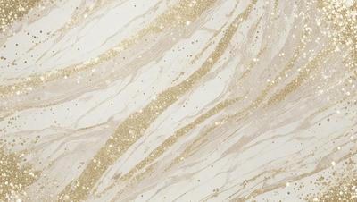 The primary subject of the image is a marble-like surface with a gold and white color scheme. The setting is a wall, and the visual style appears to be a combination of a photo and digital art. The colors and mood of the image are elegant and sophisticated, with the gold and white tones creating a luxurious and refined atmosphere.