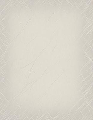 The primary subject of the image is a white sheet of paper with a patterned border. The setting is a room with a wall, and the visual style is a photo. The colors and mood of the image are predominantly white, giving it a clean and minimalist appearance.