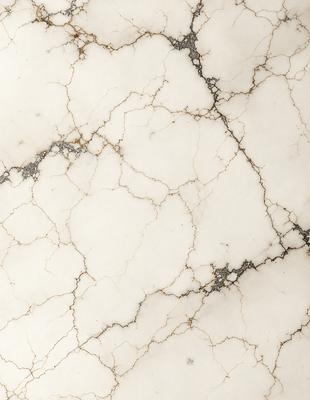 The primary subject of the image is a marble surface with a white and brown color scheme. The setting is a marble countertop, and the visual style is a close-up of the marble surface. The colors and mood of the image are predominantly white and brown, giving it a natural and elegant appearance.