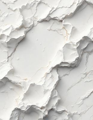 The primary subject of the image is a white marble wall with a peeling texture. The setting is a room with a white marble wall as the main object. The visual style is a close-up of the wall, showcasing its texture and peeling appearance. The colors and mood of the image are predominantly white, giving it a clean and minimalist appearance.