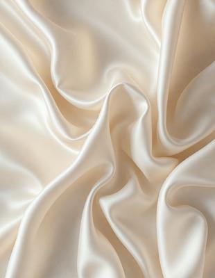 The primary subject of the image is a close-up of a white fabric, possibly silk, with a wrinkled texture. The setting is a white background, which highlights the fabric's texture and color. The visual style is a close-up, focusing on the fabric's details. The colors and mood of the image are predominantly white, giving it a clean and elegant appearance.