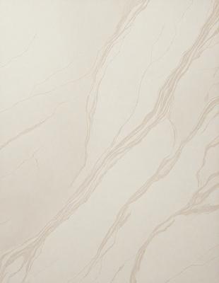 The primary subject of the image is a white marble wall with a pattern of swirls and waves. The setting is a room with a white marble floor, which complements the wall. The visual style is a close-up of the marble wall, showcasing its intricate design. The colors and mood of the image are predominantly white, giving it a clean and elegant appearance.