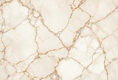 The image features a white marble wall with a gold-colored texture. The wall is covered with a pattern of white and gold, giving it a unique and elegant appearance. The gold-colored texture adds a touch of luxury and sophistication to the overall design.