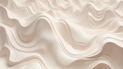 The primary subject of the image is a large, white, wavy surface that resembles a mountain or a wave. The setting is a white background, which creates a striking contrast with the wavy surface. The visual style is a combination of photo and digital art, as the wavy surface appears to be a blend of both. The colors and mood of the image are predominantly white, giving it a clean and serene atmosphere.