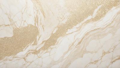 The primary subject of the image is a marble wall with a gold-colored pattern. The setting is a room with a white background. The visual style is a close-up of the marble wall, showcasing its intricate design. The colors and mood of the image are warm and elegant, with the gold pattern adding a touch of luxury to the marble wall.