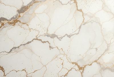 The primary subject of the image is a marble wall with a gold-colored pattern. The setting is a room with a white marble surface. The visual style is a close-up of the marble wall, showcasing its intricate design. The colors and mood of the image are predominantly white and gold, giving it a luxurious and elegant appearance.