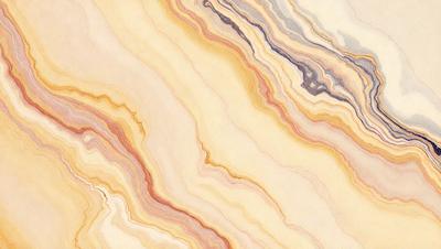 The primary subject of the image is a marble-like stone with a unique and intricate pattern. The setting is a natural environment, possibly a rock formation or a stone wall. The visual style is a combination of a photo and a drawing, creating a realistic yet artistic representation of the stone. The colors and mood of the image are predominantly earthy tones, giving it a natural and timeless appearance.