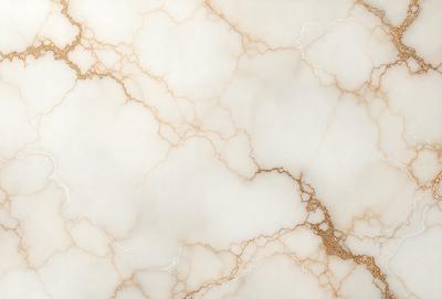 The primary subject of the image is a marble surface with a white and gold color scheme. The setting is a white marble wall, and the visual style is a close-up of the marble surface. The colors and mood of the image are elegant and sophisticated, with the gold and white tones creating a luxurious and timeless atmosphere.