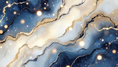 The primary subject of the image is a blue and gold swirl pattern, which appears to be a digital art or illustration. The setting is a blue and gold background, and the visual style is a combination of digital art and illustration. The colors and mood of the image are predominantly blue and gold, creating a sense of elegance and sophistication.