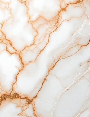 The primary subject of the image is a marble countertop with a gold-colored vein running through it. The setting is a kitchen, and the visual style is a close-up of the marble countertop. The colors and mood of the image are warm and elegant, with the gold vein adding a touch of luxury to the marble surface.