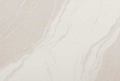 The primary subject of the image is a white marble wall with a pattern of swirls and waves. The setting is a room with a white marble floor, which complements the wall. The visual style is a close-up of the marble wall, showcasing its intricate design. The colors and mood of the image are predominantly white, giving it a clean and elegant appearance.