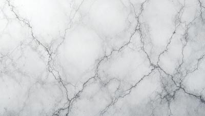 The image features a white marble wall with a pattern of white and grey veins. The wall appears to be a part of a building, possibly a bathroom or a kitchen. The overall atmosphere of the image is clean and elegant, with the marble wall serving as a striking focal point.