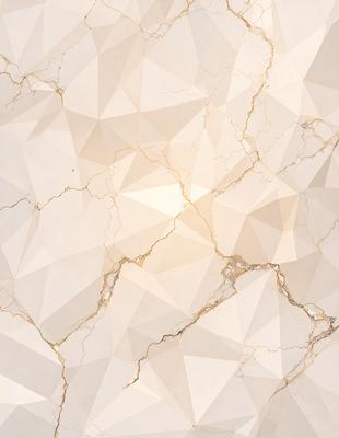 The primary subject of the image is a white marble wall with a gold-colored pattern. The setting is a room with a white marble floor. The visual style is a combination of photo and digital art, creating a unique and intricate design. The dominant colors are white and gold, giving the room a luxurious and elegant atmosphere.