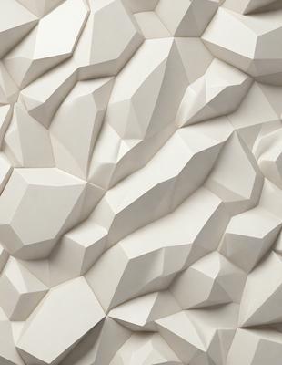The primary subject of the image is a white wall with a unique, geometric design. The wall appears to be made of white blocks or tiles, creating a visually interesting pattern. The setting is indoors, with the wall being the main focus of the scene. The visual style of the image is a close-up of the wall, showcasing the intricate design. The colors and mood of the image are predominantly white, giving it a clean and minimalist appearance.