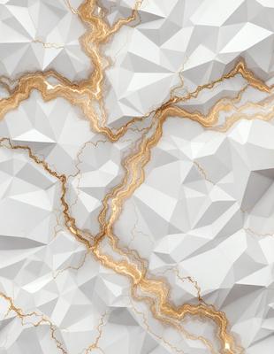 The primary subject of the image is a white marble wall with gold veins running through it. The setting is a white marble wall with gold veins running through it. The visual style is a photo of a white marble wall with gold veins running through it. The colors and mood are predominantly white and gold, giving the image a luxurious and elegant appearance.