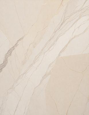 The primary subject of the image is a marble wall with a patterned design. The setting is a room with a tan color scheme. The visual style is a close-up of the marble wall, showcasing its intricate pattern. The colors and mood of the image are warm and inviting, with the marble wall serving as a focal point in the room.