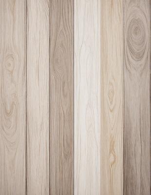 The primary subject of the image is a wooden wall with a striped pattern. The setting is a room with a wooden floor. The visual style is a photo of a wooden wall. The dominant colors are brown and white, creating a warm and natural atmosphere.