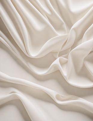 The primary subject of the image is a white sheet of fabric, which is the main object, scene, or focus of the image. The setting is a white background, which provides a clean and minimalistic environment. The visual style is a close-up of the fabric, showcasing its texture and details. The colors and mood of the image are predominantly white, giving it a clean, serene, and calming atmosphere.