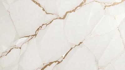 The primary subject of the image is a white marble wall with gold accents. The setting is a room with a white background. The visual style is a close-up of the marble wall, showcasing its texture and design. The colors and mood of the image are predominantly white and gold, creating a luxurious and elegant atmosphere.