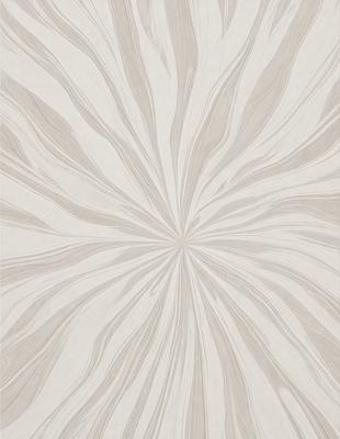 The primary subject of the image is a large, circular pattern on a wall. The pattern is made up of various shapes and lines, creating a visually interesting and unique design. The setting is a room with a wall that features this large circular pattern. The visual style of the image is a combination of artistic and digital elements, giving it a modern and unique appearance. The dominant colors in the image are shades of gray, which contribute to the overall mood of the scene.